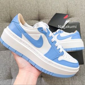 💙🤍 Nike Air Jordan 1 Low elevate platform white university blue UNC shoes